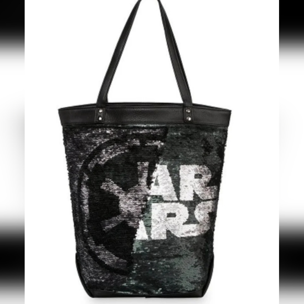 Disney Star Wars Tote Bag - Star Wars Logo Sequin Park Tote NWT - Picture 8 of 9